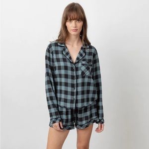 NWT Rails Kellen Pajama set in Dusty Teal Check